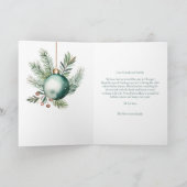 Chic Happy Holidays Green Script Overlay Photo シーズンカード (内部)