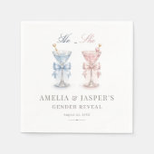 Chic He Or She Martini Theme Gender Reveal Party スタンダードカクテルナプキン (正面)