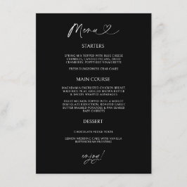 Chic Heart Menu Card Minimal Reception Dining メニュー
