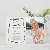 Chic Hello Fifty' Photo 50th Birthday Party 招待状 (スタンド正面)