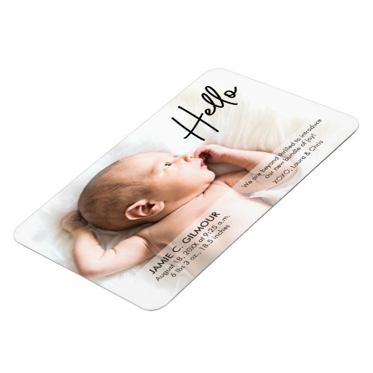 Chic Hello Introducingベビー(写真名) マグネット (左側)