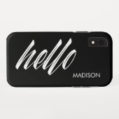 Chic Hello ScriptとYour Name白黒 Case-Mate iPhoneケース (裏面(横))