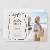 Chic Hello Sixty' Photo 60th Birthday Party 招待状 (正面)