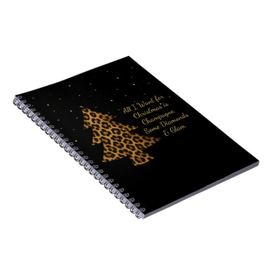 Chic Holiday Leopard Tree D  Spiral Photo Notebook ノートブック (右側)