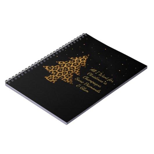 Chic Holiday Leopard Tree D  Spiral Photo Notebook ノートブック (左側)