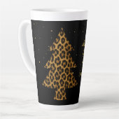Chic Holiday Leopard Tree Design カフェラテマグ (左アングル)