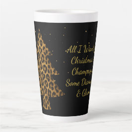 Chic Holiday Leopard Tree Design カフェラテマグ
