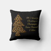 Chic Holiday Leopard Tree Design クッション (裏面)