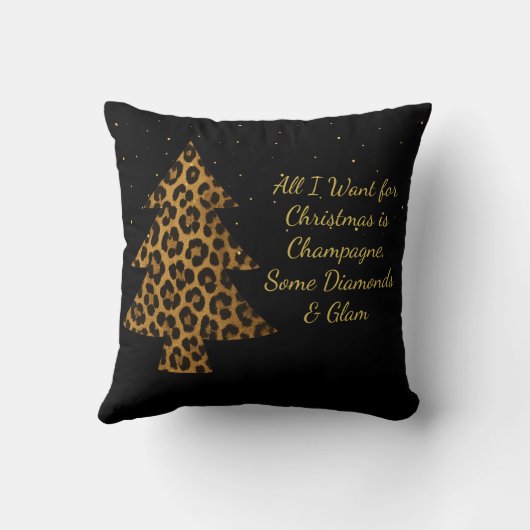 Chic Holiday Leopard Tree Design クッション (裏面)