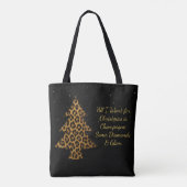 Chic Holiday Leopard Tree Design トートバッグ (裏面)