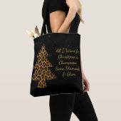 Chic Holiday Leopard Tree Design トートバッグ (クローズアップ)