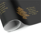 Chic Holiday Leopard Tree Design ラッピングペーパー (ロールコーナー)