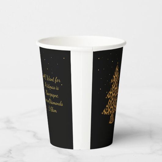 Chic Holiday Leopard Tree Design 紙コップ (右)