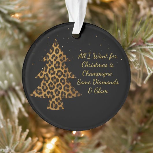 Chic Holiday Leopard Tree Design  Ornament オーナメント (ツリー)