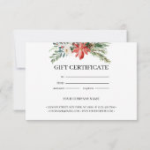 Chic Holly Berry & Leaves Wreath Gift Certificate (裏面)