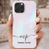 Chic Holographic Iridescent Monogram Case-Mate iPhoneケース