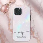 Chic Holographic Iridescent Monogram Case-Mate iPhoneケース