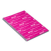 Chic Hot Pink Personalized Girls Name Collage ノートブック (右側)