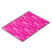 Chic Hot Pink Personalized Girls Name Collage ノートブック (左側)