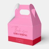 Chic Hot Pink Red Birthday Thank you フェイバーボックス (裏面サイド)