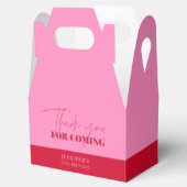 Chic Hot Pink Red Birthday Thank you フェイバーボックス (オープン)