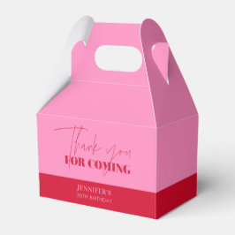 Chic Hot Pink Red Birthday Thank you フェイバーボックス