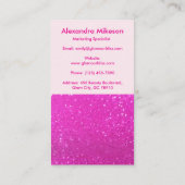 Chic Hot Pink Sparkle Branding 名刺 (裏面)