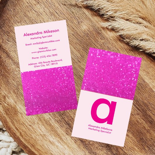 Chic Hot Pink Sparkle Branding 名刺