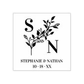 Chic Initials & Names Wildflowers Wedding Branches ラバースタンプ (インプリント)