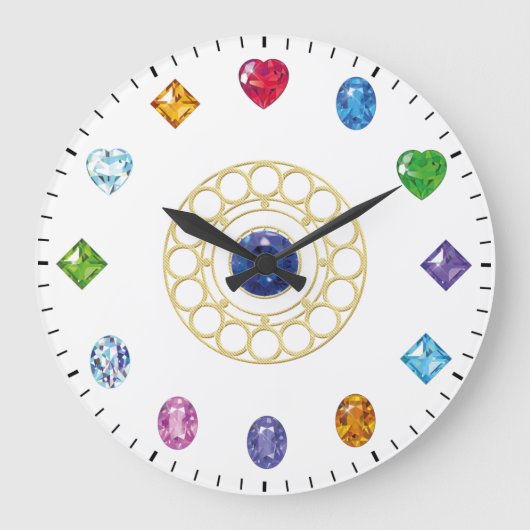 Chic Jewels and Gems Themed Large Clock ラージ壁時計 (正面)