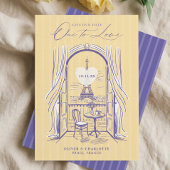 Chic La Dolce Vita Hand Drawn Paris Eiffel Tower  セーブザデート