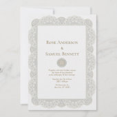 Chic Lace Floral Wedding Invitation 招待状 (正面)