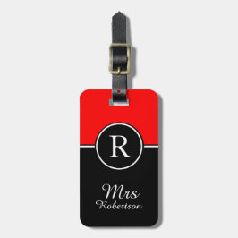 CHIC LAGUGE/バッグラベル_モダン"Mrs" 01赤/黒 ラゲッジタグ