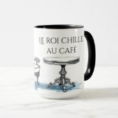 Chic Le Roi Chille Au Café Aesthetic Cafe マグカップ (正面右)