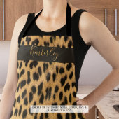Chic Leopard印刷スクリプト名 エプロン