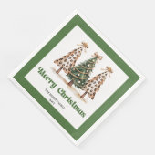 Chic Leopard Christmas Tree Dinner Napkins Custom! (コーナー)