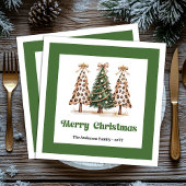 Chic Leopard Christmas Tree Dinner Napkins Custom!