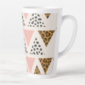 Chic Leopard & Pink Triangle Pattern カフェラテマグ (右)