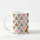 Chic Leopard & Pink Triangle Pattern コーヒーマグカップ (左)