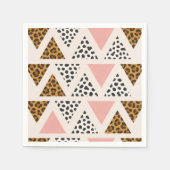 Chic Leopard & Pink Triangle Pattern スタンダードカクテルナプキン (正面)