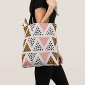 Chic Leopard & Pink Triangle Pattern トートバッグ (クローズアップ)