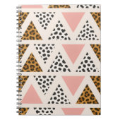 Chic Leopard & Pink Triangle Pattern ノートブック (正面)