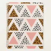 Chic Leopard & Pink Triangle Pattern プランナー手帳 (正面)