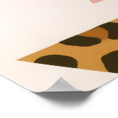 Chic Leopard & Pink Triangle Pattern ポスター (角)
