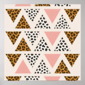 Chic Leopard & Pink Triangle Pattern ポスター (正面)