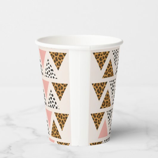 Chic Leopard & Pink Triangle Pattern 紙コップ (右)