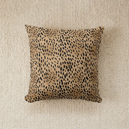 Chic Leopard Print Cheetah Spots Brown Black クッション