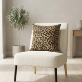 Chic Leopard Print Cheetah Spots Brown Black クッション