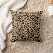 Chic Leopard Print Cheetah Spots Brown Black Throw クッション (ブランケット)