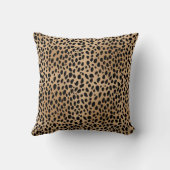 Chic Leopard Print Cheetah Spots Brown Black Throw クッション (裏面)